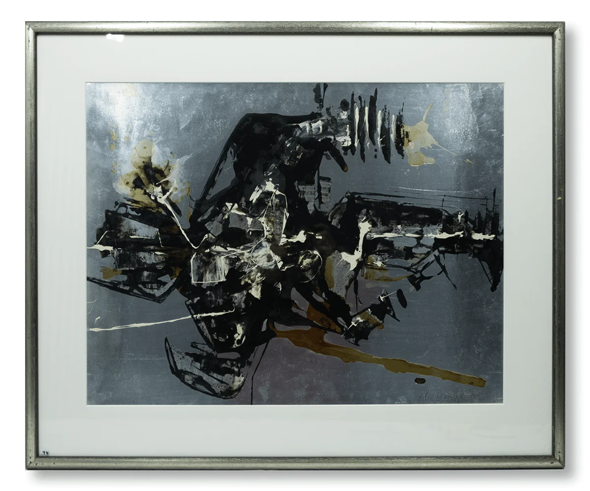 FormaArte20 -Compositie op zilverkleurige achtergrond van Claude Georges