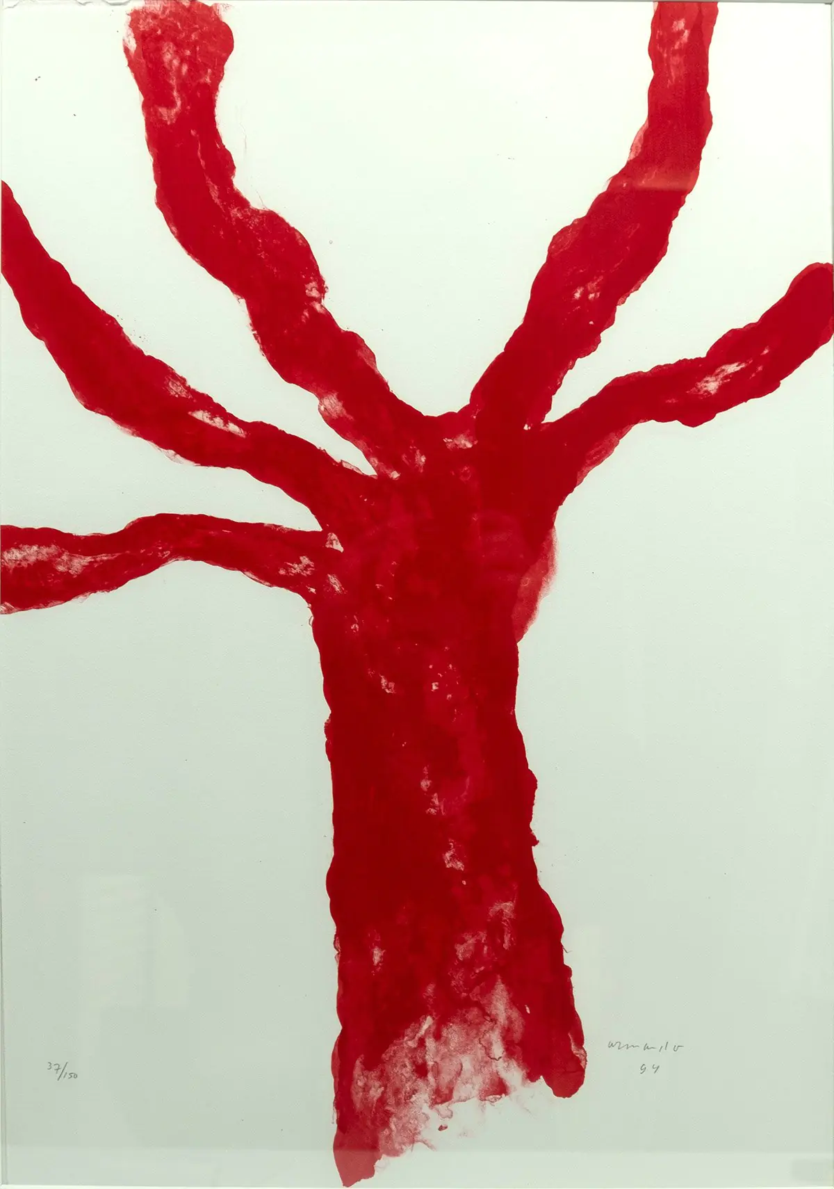 FormaArte20 - Detail van de lithografie Roter Baum van Armando