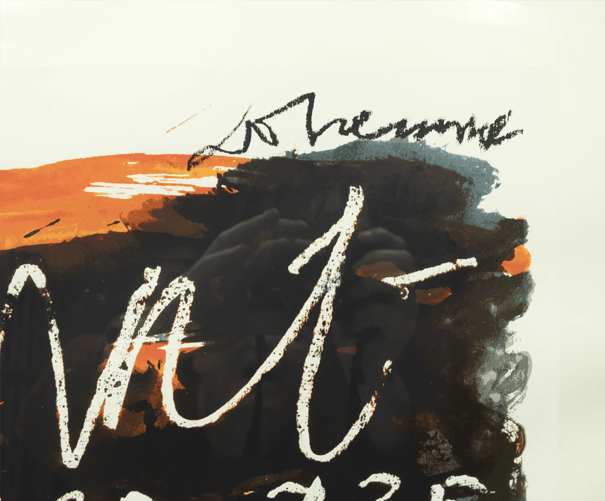FormaArte20 – Signatuur in de plaat van Dotremont op de zeefdruk Il y avait van Karel Appel
