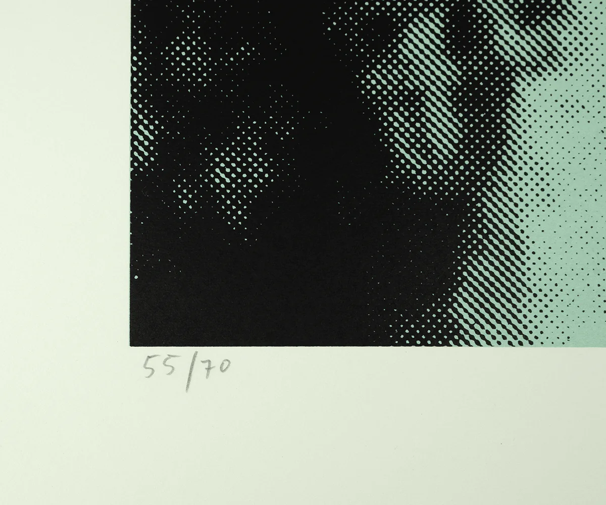 FormaArte20 – Nummering op de zeefdruk Spiegelungen I van Sigmar Polke