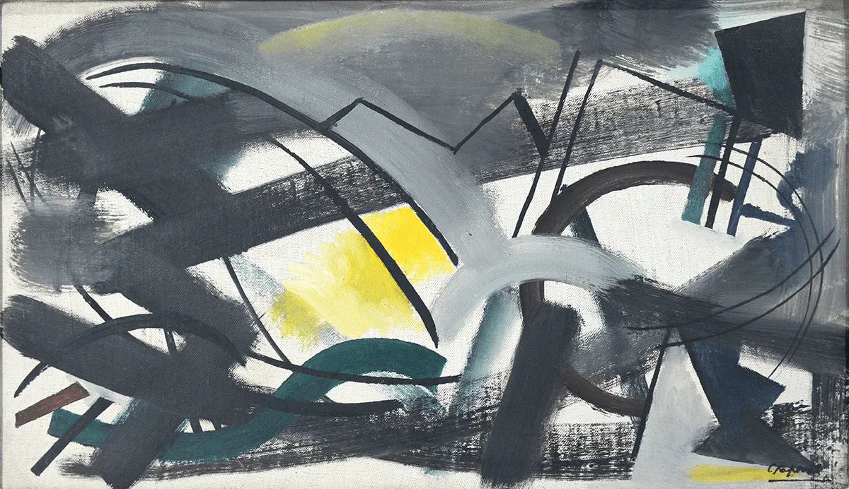FormaArte20 - Detail van het schilderij Cercles Noirs van Youla Chapoval